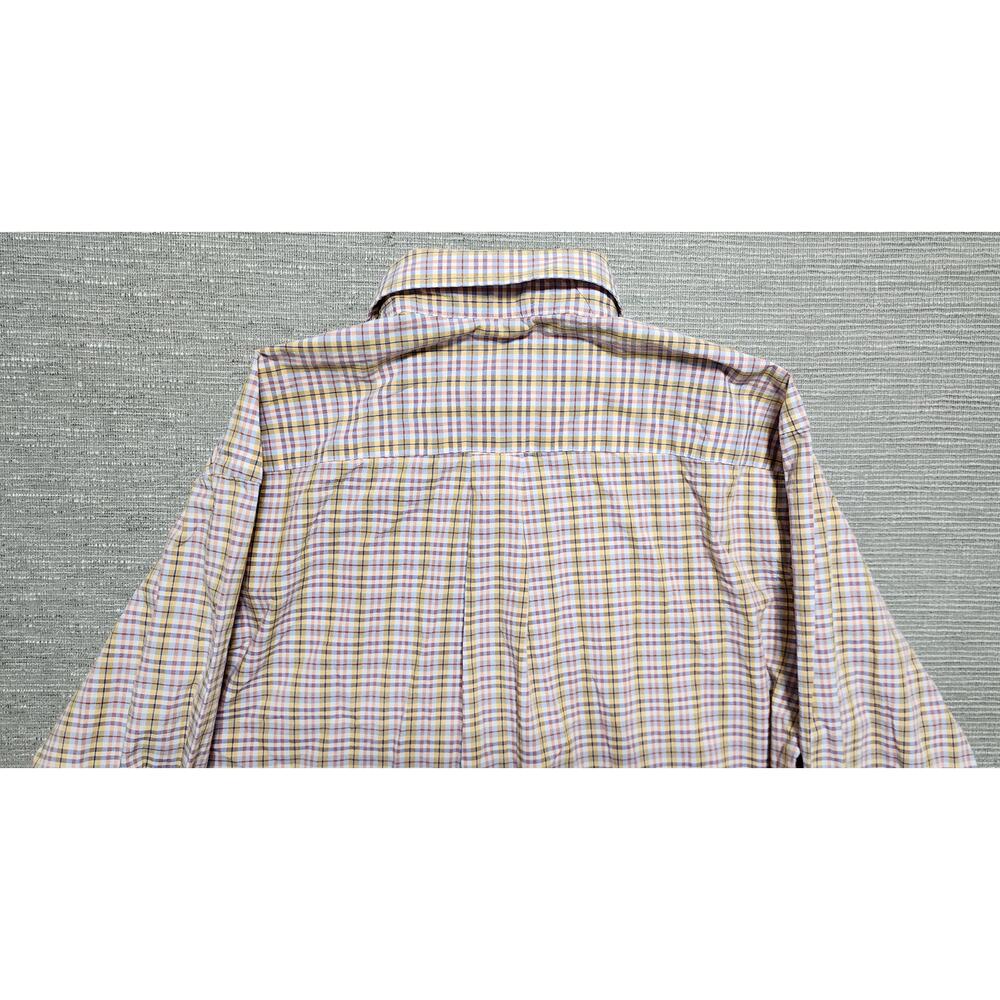 Scott Barber Plaid Button Down Shirt Men’s Large Blue Yellow Long Sleeve - Picture 11 of 13